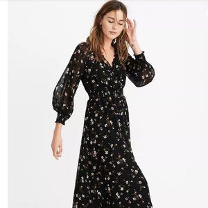 Madewell Georgette Midi Dress Backyard Blooms
